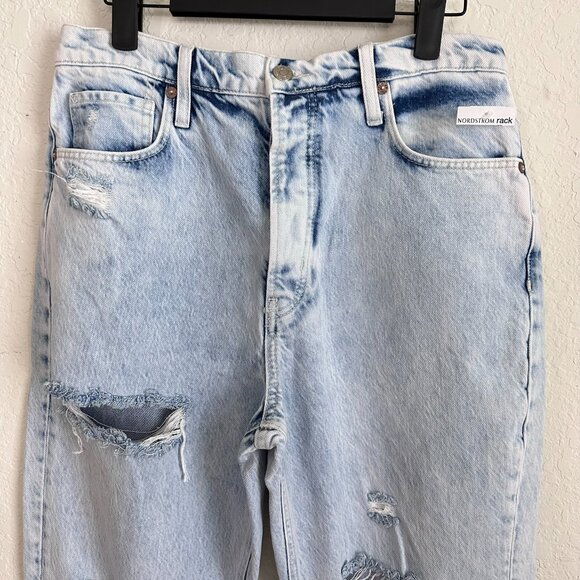 FREE PEOPLE Tapered Baggy Boyfriend Distressed Straight Leg Jeans NWOT Size 28 - Picture 4 of 7